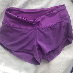 size 2 lululemon speed short ; purple